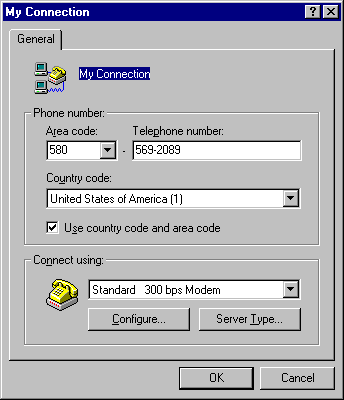 Dial-Up Networking Info Picture