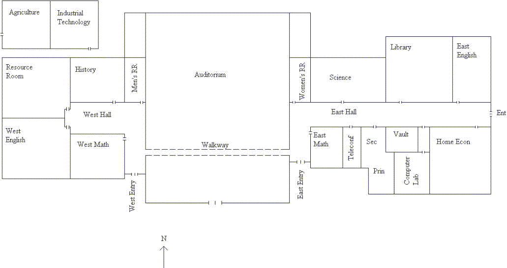 A map of the inside of the school.